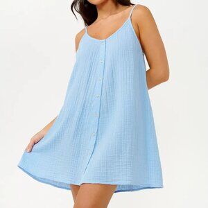 Rip Curl Premium Surf Cover Up Dress Mid Blue Size Medium